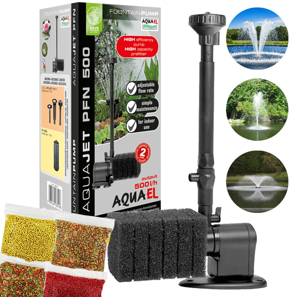 Aquael PFN-500 Pompa fontannowa do oczka 4,4W 500l/h + gratisy